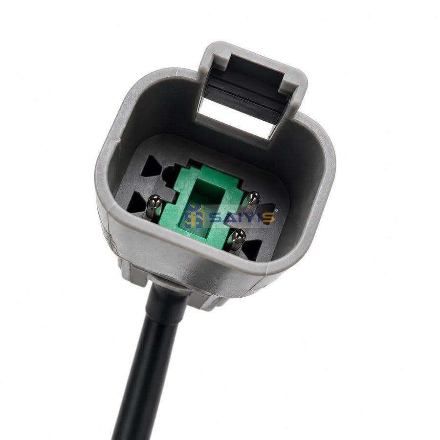 00000695 DL-00000695 angle sensor 4-pin Deutsch waterproof connector close-up with green locking wedge