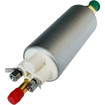 Close-up of 236259GT fuel lift pump electrical terminals, white insulators and red protective cap