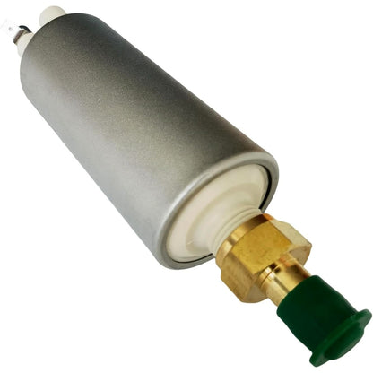 236259GT electric fuel pump brass fitting and green protective cap close-up