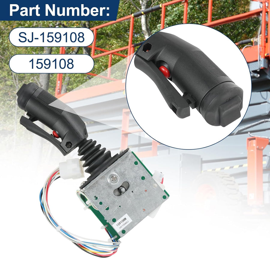 SJ-159108 joystick controller assembly with detailed handle grip and trigger switch for Skyjack lifts