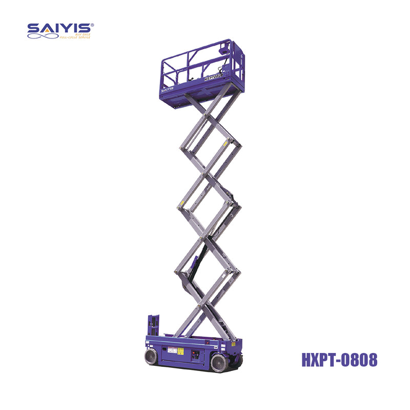 SAIYIS HXPT-0808 Self-Propelled Electric Scissor Lift (33ft Max Working Height, 705lbs Capacity)