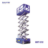 SAIYIS HXPT-1212 Self-Propelled Electric Scissor Lift (46ft Max Working Height, 705lbs Capacity)