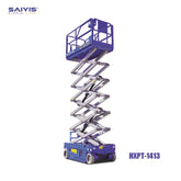 SAIYIS HXPT-1413 Self-Propelled Electric Scissor Lift (52ft Max Working Height, 705lbs Capacity)