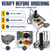 Verify part number 156879, connector match and control layout before ordering a SAIYIS replacement control box
