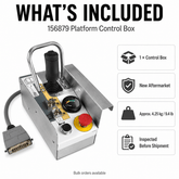 What is included with the SAIYIS 156879 platform control box including unit quantity, weight and inspection information