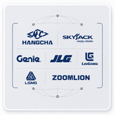 Full brand coverage icon showing supported aerial work platform equipment brands