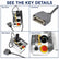 Key details of the 156879 control box including connector, control panel, top view and metal side guard